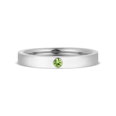 Silver Birthstone Engravable Ring