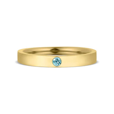 Gold Birthstone Engravable Ring